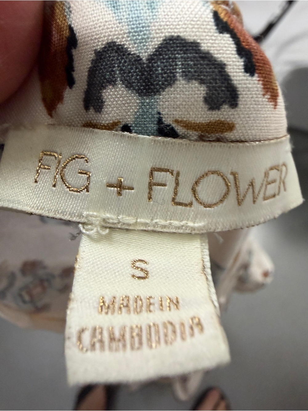 NWT Fig & Flower Tiered Midi Dress Ivory Floral Farmhouse Boho Size S - Picture 7 of 12